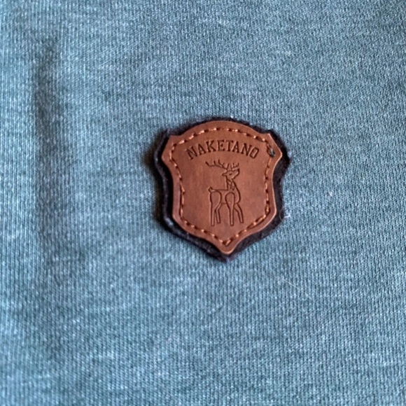 Naketano hoodie pullover cowl neck owl detail leather patches medium - Picture 11 of 14